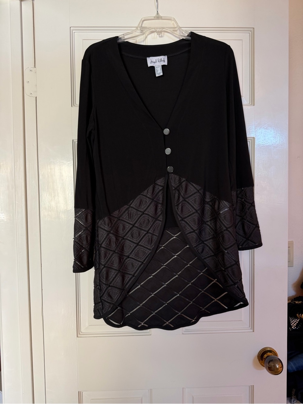 Joseph Ribkoff Black Longline V-Neck Tunic